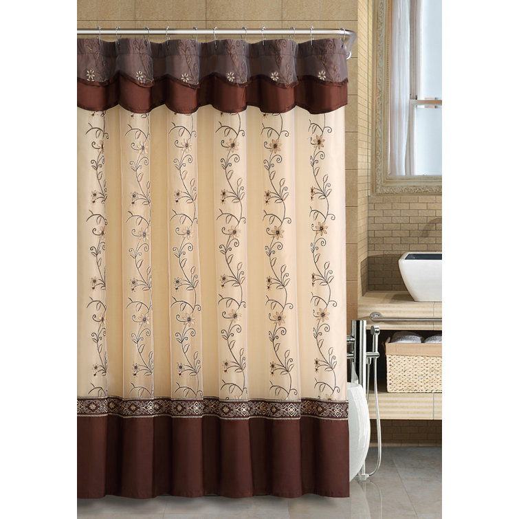 Fleur De Lis Living Menoher Floral Embroidered SemiSheer Single Shower